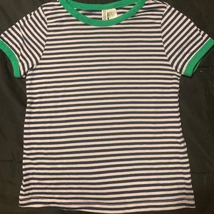 no holes, worn one time, cute shirt!!